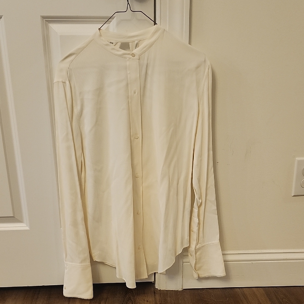 NWT Helmut Lang White Jacquard Knot Back Top - Large